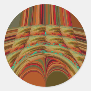 Sticker Rond Magnifique Africain traditionnel Golden Brown Moti