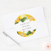 Sticker Rond Magnifique Art de Fleur d'Hibiscus Jaune Merci (Enveloppe)