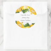 Sticker Rond Magnifique Art de Fleur d'Hibiscus Jaune Merci (Sac)