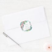 Sticker Rond Magnifique Bouquet Floral Aquarelle Pastel (Enveloppe)