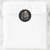 Sticker Rond Magnifique chat Steampunk (Sac)