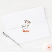 Sticker Rond Magnifique Citrouille et Branches Merci  (Enveloppe)