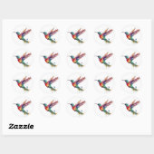 Sticker Rond Magnifique colibri arc-en-ciel avec effet Splatter (Feuille)