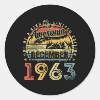 Sticker Rond Magnifique Depuis Décembre 1963 60 60E