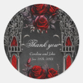 Sticker Rond Magnifique design mariage gothique foncé. (Devant)
