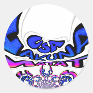 Sticker Rond Magnifique Incroyable USA Design de Motif d'Art Te