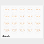 Sticker Rond Magnifique orange et blanc (Feuille)