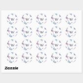 Sticker Rond Magnifique papillon (Feuille)