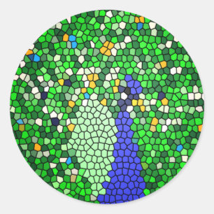 Sticker Rond Magnifique Peacock mosaïque cadeaux d'art customis