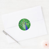Sticker Rond Magnifique Peacock mosaïque cadeaux d'art customis (Enveloppe)