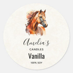 Sticker Rond Magnifique Sorrel Horse Portrait - Bougie