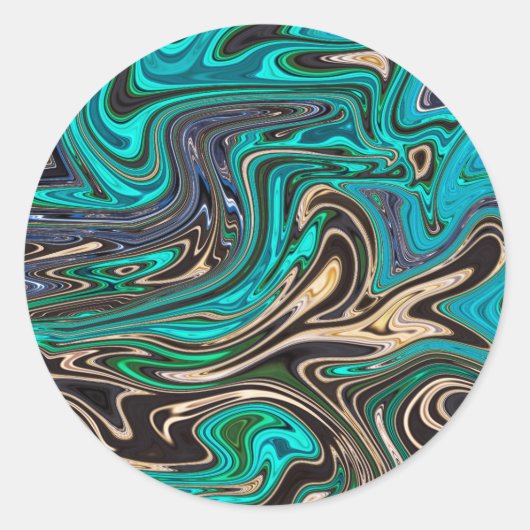 Sticker Rond Magnifique Style Marbre - Paradis (Devant)