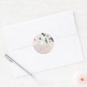 Sticker Rond Magnolia Blush Floral Élégant Chic Classe Mariage (Enveloppe)