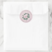 Sticker Rond Magnolia et eucalyptus fleurs roses affaires (Sac)