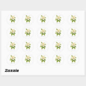Sticker Rond Magnolia Flower Custom Wedding Monogram  (Feuille)