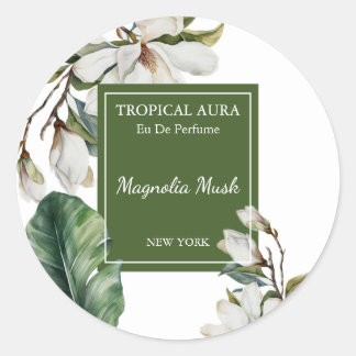 Sticker Rond Magnolia Perfume Label