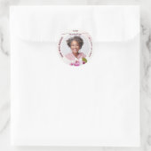 Sticker Rond Magnolia Pink Floral Memorial (Sac)