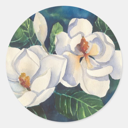 Sticker Rond Magnolias du Sud (Devant)