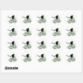Sticker Rond Magpie - Aquarelle Oiseau (Feuille)