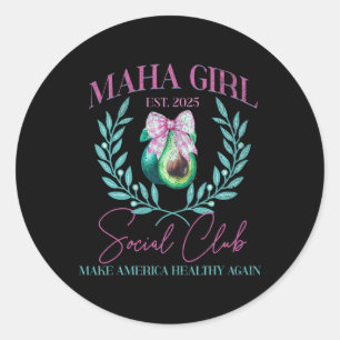 Sticker Rond Maha Girl Social Club Trump Kennedy Make America H