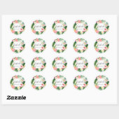Sticker Rond Mahalo Fleurs tropicales et Mariage de verdure (Feuille)