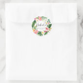 Sticker Rond Mahalo Fleurs tropicales et Mariage de verdure (Sac)