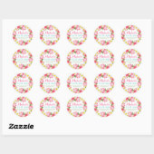 Sticker Rond Mahalo Tropical Rose Floral Lei Merci (Feuille)