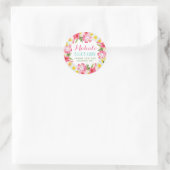 Sticker Rond Mahalo Tropical Rose Floral Lei Merci (Sac)