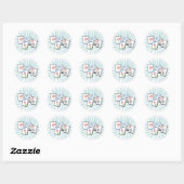 Sticker Rond Mahjong Tiles bleu (Feuille)