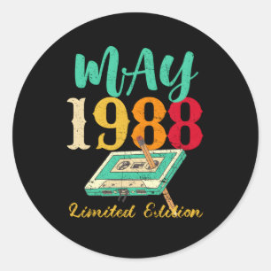 Sticker Rond Mai 1988 Cassette Crayon 35E