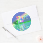 Sticker Rond Mai Anniversaire Emerald Heart (Enveloppe)