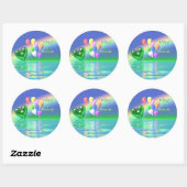 Sticker Rond Mai Anniversaire Emerald Heart (Feuille)