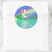 Sticker Rond Mai Anniversaire Emerald Heart (Sac)