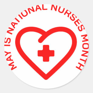 Sticker Rond Mai est le mois national des infirmières