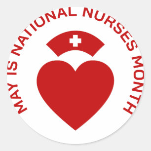 Sticker Rond Mai est le mois national des infirmières