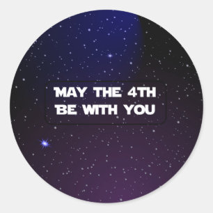 Sticker Rond Mai le 4ème soit avec vous