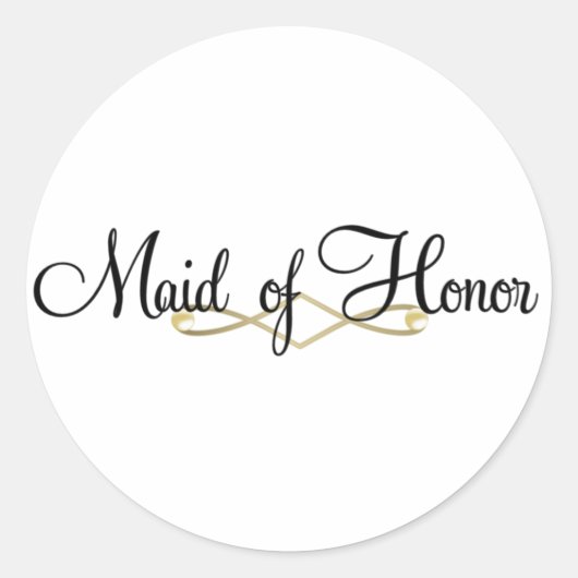 Sticker Rond Maid Of Honor (Devant)