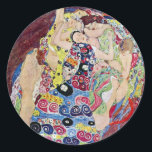 Sticker Rond Maiden (Vierge), Gustav Klimt, Art Nouveau Vintage<br><div class="desc">The Maiden (alias La Vierge) (1913) de Gustav Klimt est une peinture vintage de l'époque victorienne de beaux-arts symbolisant le portrait de portrait. Plusieurs femmes bâillonnent, s'étirent et dorment dans un lit recouvert de couvertures motifs en mosaïque colorée. À propos de l'artiste : Gustav Klimt (1862-1918) était un peintre symboliste...</div>
