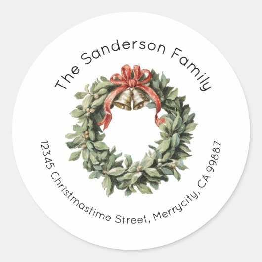 Sticker Rond Mailing Labels, Christmas Labels, Address (Devant)