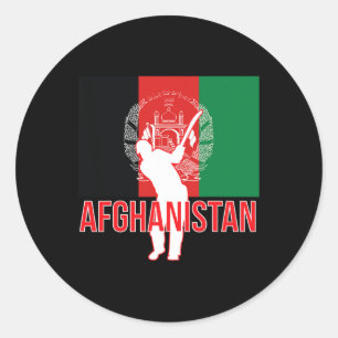 Sticker Rond Maillot de cricket d'Afghanistan - T de cricket d'