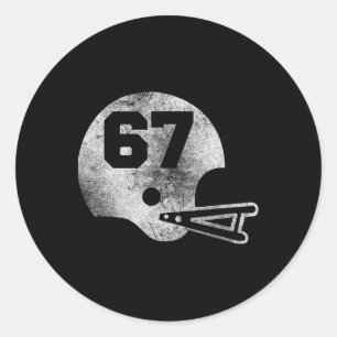 Sticker Rond Maillot de football vintage numéro 67 numéro de jo