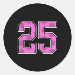 Sticker Rond Maillot de footballeur rose à motif numéro 25
