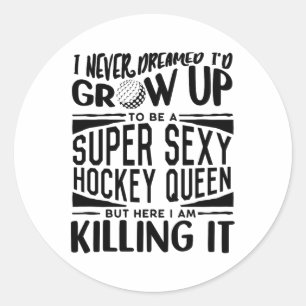 Sticker Rond Maillot de Joueuse de Hockey sur Gazon Femmes Fill