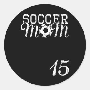 Sticker Rond Maillot de maman de foot Numéro 15 Joueur préféré