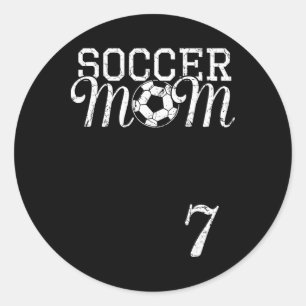 Sticker Rond Maillot de Maman de Foot Numéro 7 Joueur Favori #7
