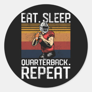 Sticker Rond Maillot de sport de football Qb Quarterback - Qb1