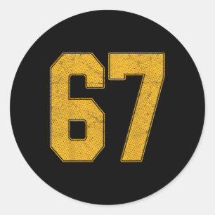 Sticker Rond Maillot d'équipe de sport à uniforme numéroté 67 6