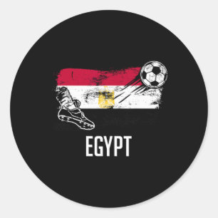 Sticker Rond Maillot du drapeau de l'Égypte Équipe de football