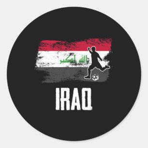 Sticker Rond Maillot Irak drapeau équipe de football Irak Irak