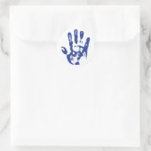 Sticker Rond Main bleue (Sac)